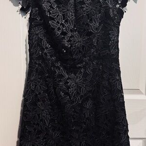 Milly Black Floral Lace Mini Dress